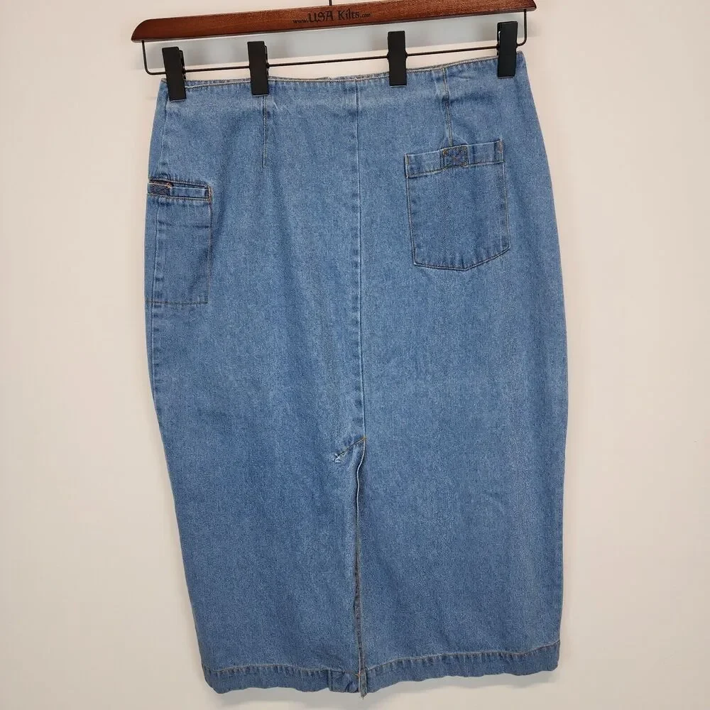 Denim Cargo Midi Skirt Size 18 34